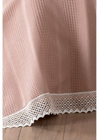 Resim Tek Kişilik Kopanaki Dantelli Waffle Pike-160x230 Cm Gulkurusu Gül Kurusu 