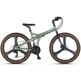 Resim Mosso Marine 26 Jant 17k H.disk 21 Vites Katlanır Bisiklet Army Green Yeşil 