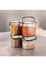 Resim Saklama Kabı 4'lü Set 6 Lt - Un Ve Bakliyat Şeker Erzak Deterjan 