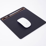 Resim Turgut Office Deri Mousepad Siyah Ahşap Detaylı 