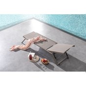 Resim Vegas Alüminyum File Bahçe Balkon Şezlong Cappuccino 