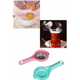 Resim Çay Süzgeci ve Yumurta Akı Ayırıcısı 2'Li Set 