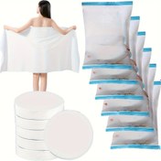 Resim 6'lı Paket Büyük Boy Sıkıştırılmış Havlu 121.92cm x 60.96cm Yeniden Kullanılabilir Tek Kullanımlık Kalın Kağıt Havlular - Yürüyüş, Kamp, Plaj ve Seyahat İçin 