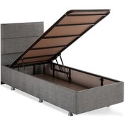 Resim Nironyatak Niron Silver Baza Ve Başlık Seti 100 x 200 CM Cm Tek Kişilik Kaydırmaz 