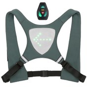 Resim Konesam Gri Nylon-polyester Led Işık Ve Yansıtan Şeritli Bisiklet Yeleği, 2.4ghz Kumanda İle Gece Güvenliği, Ipx-5 Su Geçirmez Çok Renkli 