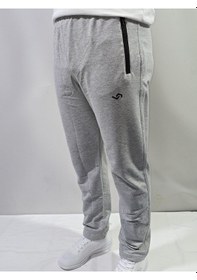Resim Jump Erkek Slim Fit Pamuklu 2 İplik Eşofman Altı Melanj Gri 