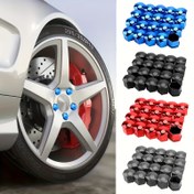 Resim 20 adet/takım [çok renkli seçenekleri mevcut] Araba göbek dekoratif somun koruyucu kapak 1.9cm/1.7cm/2.1cm üç boyutlu takım | toz geçirmez, paslanmaz ve hırsızlık önleyici üçü bir arada tasarım | SUV/araba/kamyonet için uygun 