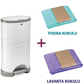 Resim Korbell 16 Lt Bebek Bezi Çöp Kovası 495 Kapasiteli Lavanta Ve Pudra Kokulu Çöp Poşeti 