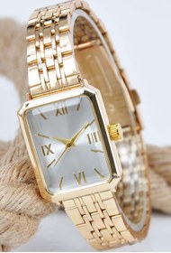 Resim storeay Gold Renk Roma Rakamlı Beyaz Kadran Şık Dikdörtgen Kasa Vintage Unisex Kol Saati STA-075 