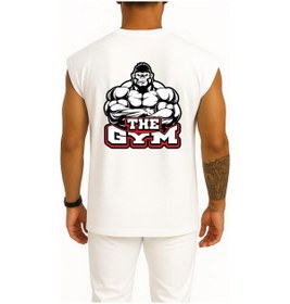 Resim Oversize The Gym Göğüs Ve Sırt Tasarımlı Atlet Beyaz 