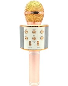 Resim WS-858 Metal Bluetoothlu Kablosuz Karaoke Mikrofonu 