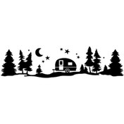 Resim Vkemall Karavan Dekoru İçin Uv Koruyucu Siyah Kağıt Çıkartma, Kolay Yapıştırma, 840x220mm 