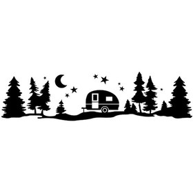 Resim Vkemall Karavan Dekoru İçin Uv Koruyucu Siyah Kağıt Çıkartma, Kolay Yapıştırma, 840x220mm 