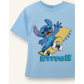 Resim DeFacto Disney Lilo & Stitch Regular Fit Kısa Kollu Tişört Erkek Bebek G9909A526SM 