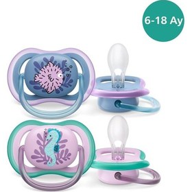 Resim Philips Avent Ultra Aır Kız Bebek 2'li 6-18 Ay Emzik Scf085/61 