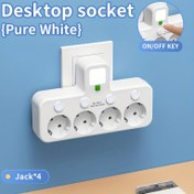 Resim Yeni Çok Fonksiyonlu 4 Yuvalı Priz, 4 Bağımsız Anahtarlı ve EU Fişli/Küçük Gece Lambalı, Ofis, Yurt, Ev ve Günlük Kullanım İçin Duvara Monte Edilebilir, Çok Yönlü Güç Yönetimi,Yurt İhtiyaçları,Kompakt Tasarım,Güvenilir Güç Dağıtımı,Bağımsız Anahtar Kontrolü,Çoklu Port Şeridi,Profesyoneller,Küçük 