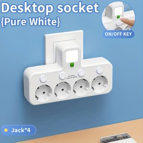 Resim Yeni Çok Fonksiyonlu 4 Yuvalı Priz, 4 Bağımsız Anahtarlı ve EU Fişli/Küçük Gece Lambalı, Ofis, Yurt, Ev ve Günlük Kullanım İçin Duvara Monte Edilebilir, Çok Yönlü Güç Yönetimi,Yurt İhtiyaçları,Kompakt Tasarım,Güvenilir Güç Dağıtımı,Bağımsız Anahtar Kontrolü,Çoklu Port Şeridi,Profesyoneller,Küçük 