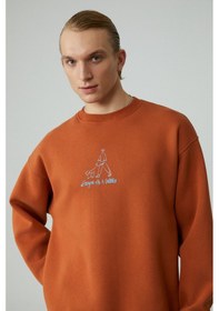 Resim Grimelange Mınty Erkek Yuvarlak Yaka 3 İplik Turuncu Sweatshirt Turuncu 