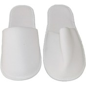 Resim onebuklet 50 Çift Otel Terlik Havlu Terlik Çift Katlı Polyester Tek Kullanımlık Terlik 