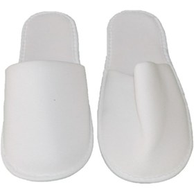 Resim onebuklet 50 Çift Otel Terlik Havlu Terlik Çift Katlı Polyester Tek Kullanımlık Terlik 