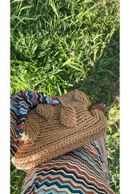 Resim WOMANBAG El Yapımı Tasarım Hasır Clutch Çanta(BÜYÜK) 