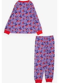 Resim Breeze Kız Çocuk Pijama Takımı Mantar Desenli 1-4 Yaş, Lila-lila Lila 