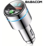 Resim Xuweiwei Wireless Fm Verici Babacom Silvery 30w Pd 18w Qc3 0 Hızlı Şarj Cihazı Araç İçin Tüm Metal 