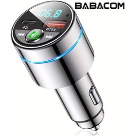 Resim Xuweiwei Wireless Fm Verici Babacom Silvery 30w Pd 18w Qc3 0 Hızlı Şarj Cihazı Araç İçin Tüm Metal 