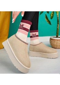 Resim Foyk Bej Süet Bot Çok Renkli 