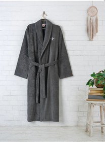 Resim Cotton Box Tek Bornoz Wellness Forest S/m Antrasit Antrasit 