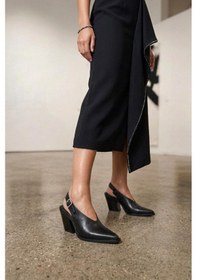 Resim Fox Shoes U654304203 Siyah Hakiki Deri Western Topuklu Ayakkabı 