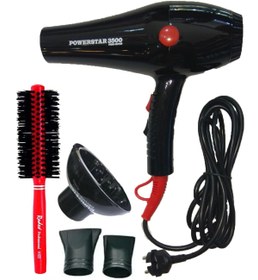 Resim Powerstar 3500 Turbo Motor Saç Kurutma Fön Makinesi Fırça 3'lü Set 