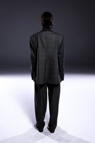 Resim Grey Patchwork Oversize Blazer - Medium 