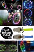 Resim Gaggani 2 Adet Eğlenceli ve Güvenli Sürüşler İçin Bisiklet Tekerlek Işıkları Renkli LED ile Bisiklet 