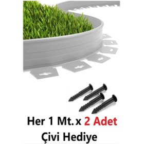 Resim Mgf Çim Ayırıcı 20 Mt Beyaz Çim Sınırlayıcı Taş Toprak Ayıracı Çim Taş Toprak Bariyeri Ayraç Beyaz Ayırıcı 
