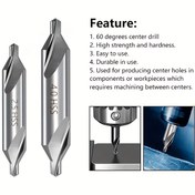 Resim 1 adet/7 adet Merkez Matkap Uçları Seti 60 Derece Çekirdek Matkap Ucu Elektrikli Alet Metal Delme için Torna Metal İşleme Boyutu 1.0 1.5 2.0 2.5 3.0 4.0 5.0 