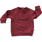 Resim Burgundy Feminista Bordo Unisex Çocuk Sweatshirt 