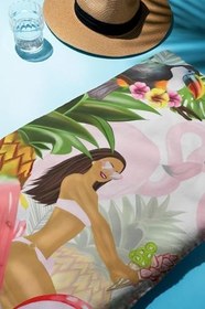 Resim Dijital Baskı Plaj Deniz Havlusu Tropical Desenli Peştamal HVL0168 