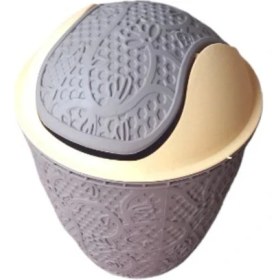 Resim Kapaqlı Plastik Çöp Kutusu, Ofis ve Banyo Kullanımına Uygun, 2,5 Litre Hacim 