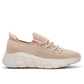 Resim Kadın Pudra Kumaş Sneaker 