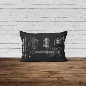 Resim Fender Stratocaster Gitar Chalkboard Çift Taraflı Yastık Kılıfı 2 Adet 