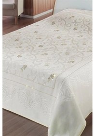 Resim Pırıltı Embos Çift Kişilik Battaniye Patik Hediyeli - Kemik G 