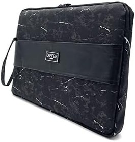Resim 13-14'' inç Mermer Desenli Siyah Laptop/Macbook/Notebook/Tablet/Evrak Kılıfı 