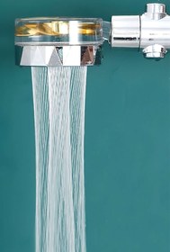 Resim Tecimevi Turbo Duş Başlığı Su Tasarruflu 360 Hareketli Pervaneli Tazyikli Tuşlu Duş Başlığı 