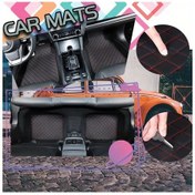 Resim Topshop1 Siyah Kırmızı Grid Desenli Fiat Bravo 2007-2011 Ön Ve Arka Paspas Seti - Premium Süet Yüksek Konforlu Kaymaz Taban 