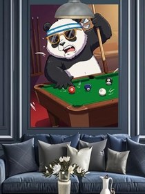 Resim Bilardo Masası Panda Dekoratif Kanvas - Mdf Ahşap Tablo 