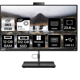 Resim Lenovo Thinkcentre Neo 30A i5 1240P All In One Bilgisayar 12GB RAM 512GB SSD 23.8" FHD Win11 Home + Per4 USB 12B0002CTXP357 