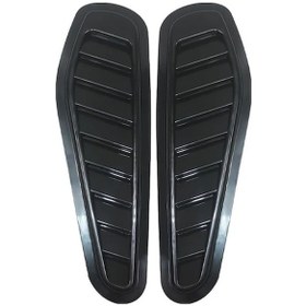 Resim Cloudstore 2 Adet Evrensel Siyah Karbon Fiber Hava Menfezi Kapağı Araç Dekorasyon 