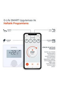 Resim GENERAL Life Mitra HT25S RF Smart Kablosuz Wi-fi Akıllı Oda Termostatı - Beyaz 