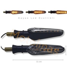 Resim Motosiklet Universal Kayan Led Sinyal Takımı Model:3 